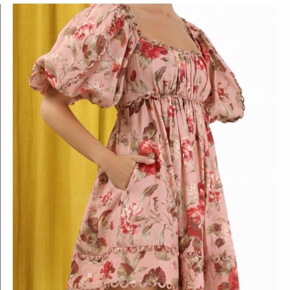Zimmermann Floral Puff Sleeve Dress - Picture 3 of 7